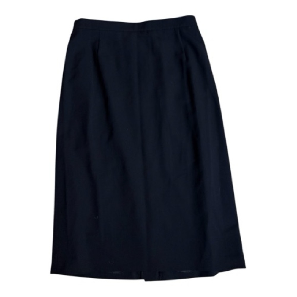 Classic Black Wool Blend Skirt